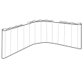 Plus structure 3x3 flat + 3x4 curved + 3x3 flat