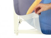 Detail gripping of fabric display by velcro